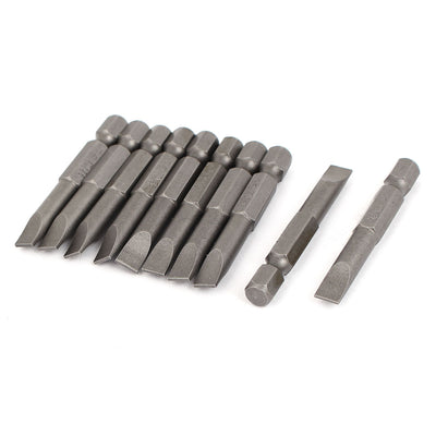 Harfington 6mm Tip Magnetic Slotted Flat Head Screw Driver Bits 10 Pcs