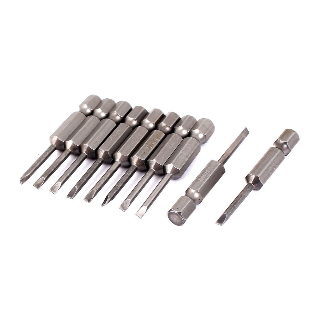 Harfington 2.5mm Tip Magnetic Slotted Flat Head Screw Driver Bits 10 Pcs