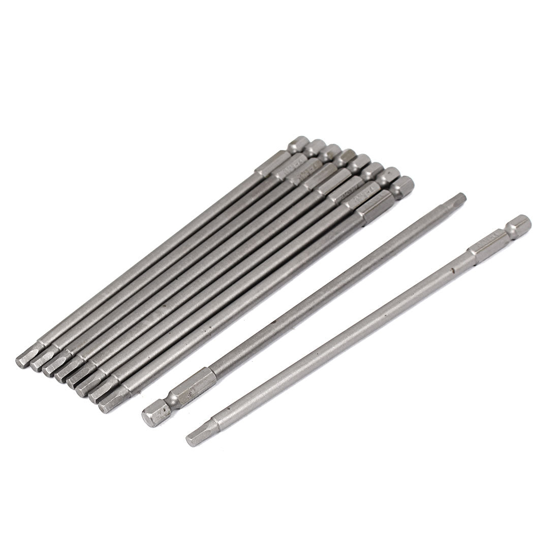 Harfington 6" Length 4mm Hexagon End Metal Hex Head Screwdriver Insert Bits 10pcs