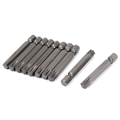 Harfington 6.5mm Star Head T40 Magnetic Torx Screwdriver Bits Dark Gray 10 Pcs
