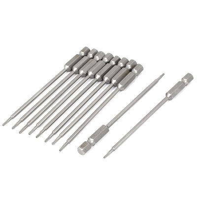 Harfington 100mm Length 1/4" Hex Shank T6 Magnetic Torx Security Screwdriver Bits 10pcs