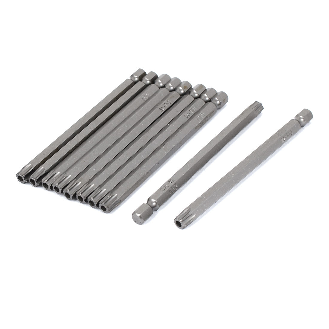 Harfington 100mm Length 1/4" Hex Shank T40 Magnetic Torx Security Screwdriver Bits 10pcs