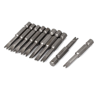 Harfington Magnetic 4.5mm Tip U6 Metal U Shaped Screwdriver Bits Gray 10pcs