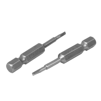Harfington 10pcs 1/4" x 50mm x 1.8mm Hex Shank Magnetic Triangle Screwdriver Bits