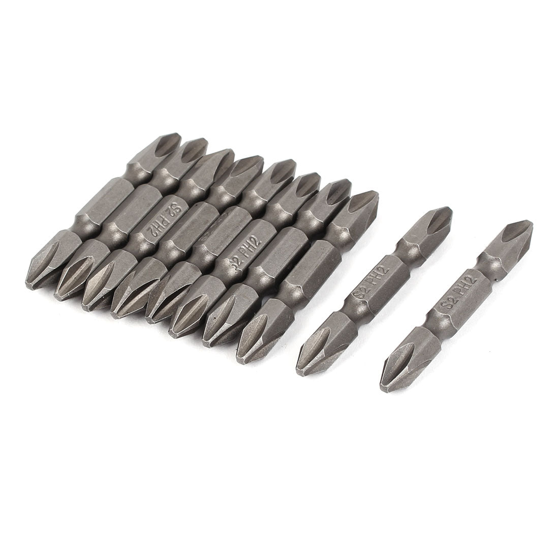 Harfington 10PCS 1/4" Hex Shank PH2 Double End Phillips Screwdriver Bits 50mm Length