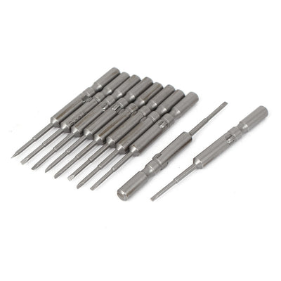 Harfington 5mm Round Shank 1.6mm Tip Magnetic Slotted Screwdriver Bits 10pcs