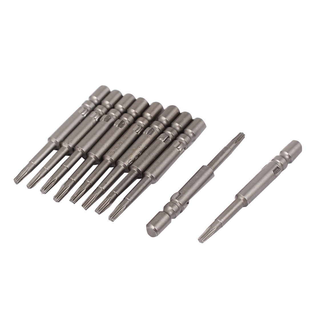 Harfington 2mm Point T7 Model Magnetic Torx Screwdriver Bits Gray 10 Pcs