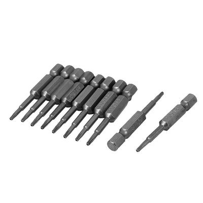 Harfington 1/4" Hex Shank T8 Magnetic Metal 5 Point Star Security Screwdriver Bits 10pcs