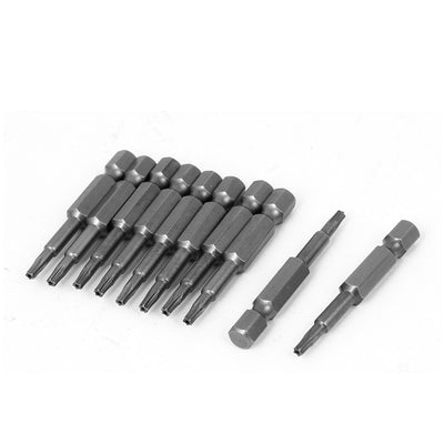 Harfington 10pcs 50mm Long 1/4" Hex Shank 5 Point Star Pentalobe Screwdrivers Bits TS10