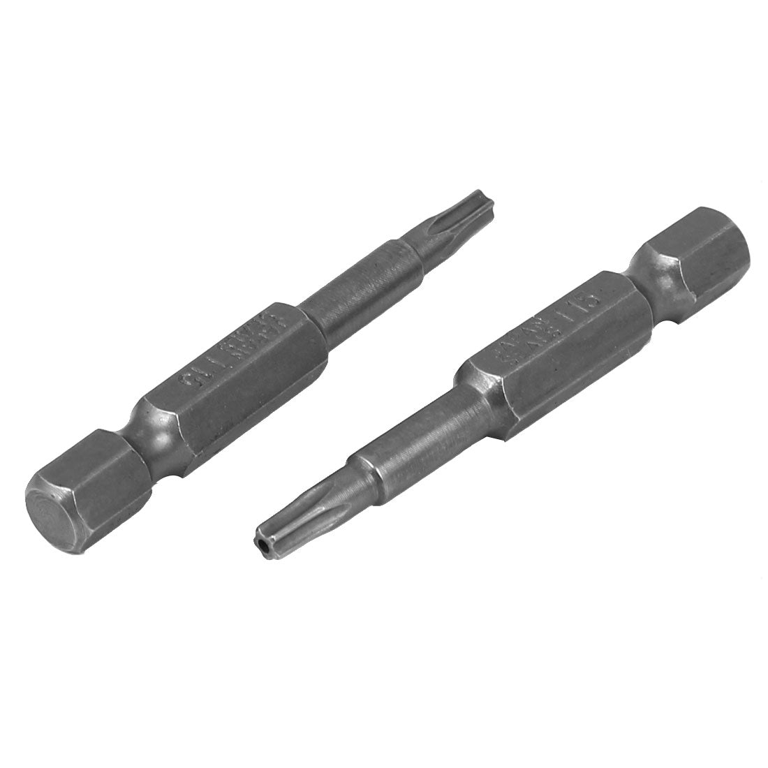 Harfington 1/4" Hex Shank 3mm Magnetic 5 Point Star Security Screwdriver Bits Gray 10pcs