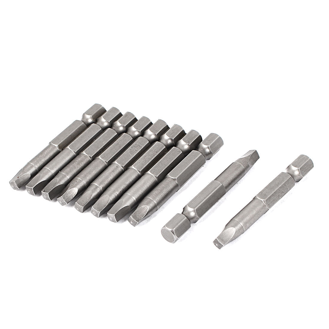 Harfington 1/4" Hex Shank 50mm Long S3 4mm Square Tip Magnetic Screwdriver Bit 10 Pcs