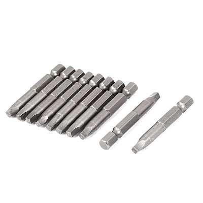 Harfington 1/4" Hex Shank 50mm Long S3 4mm Square Tip Magnetic Screwdriver Bit 10 Pcs