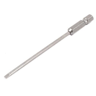 Harfington 1/4" Hex Shank 100mm Long 3mm Tip Width Slotted Heada Screwdriver Bits