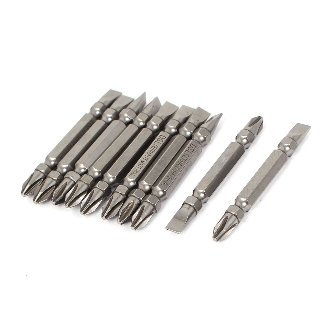 Harfington 65mm Long Dual Head Magnetic Slotted Phillips Screwdriver Bits 10pcs