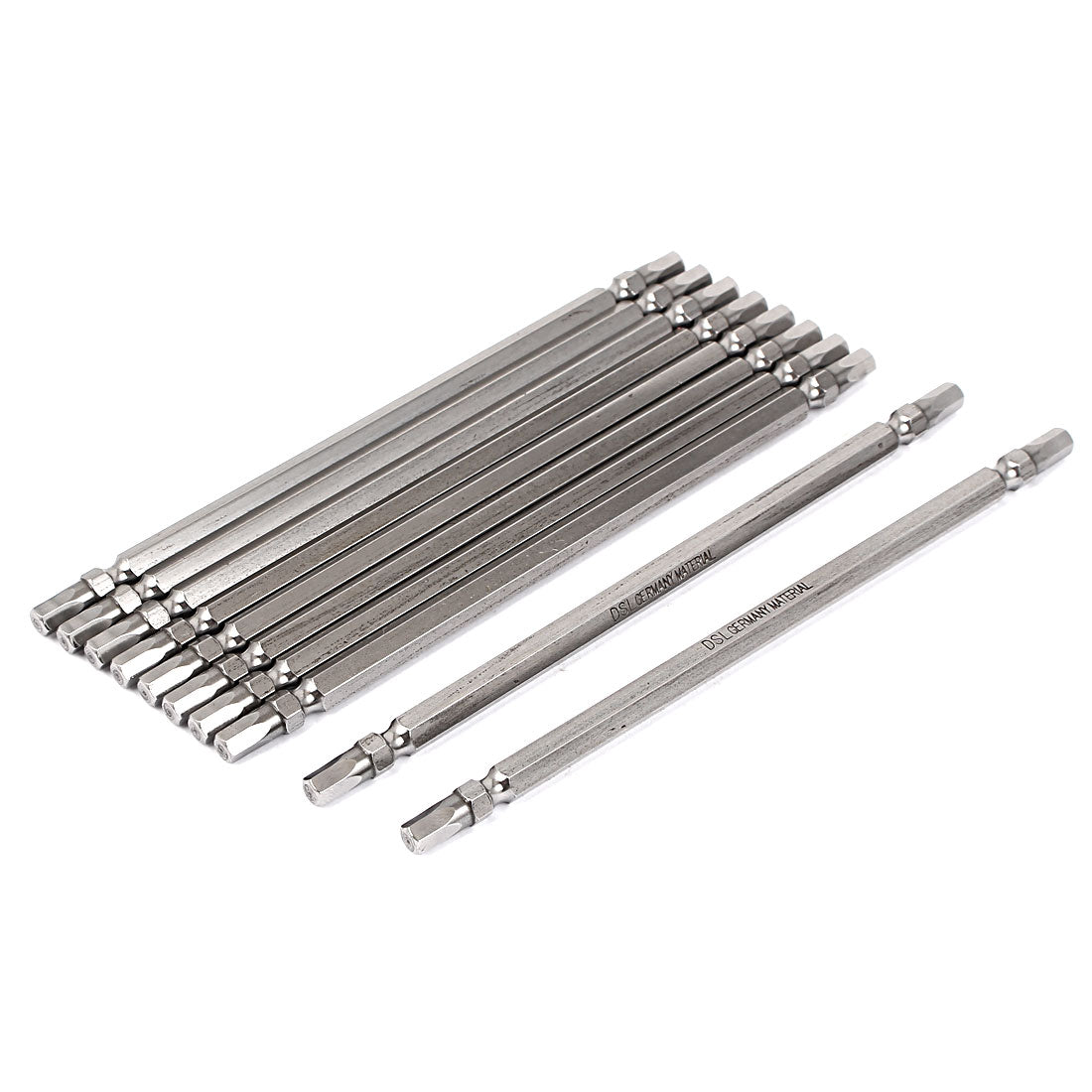 Harfington Magnetic Double End Hex Screwdriver Bit Gray 5mm x 150mm 10pcs