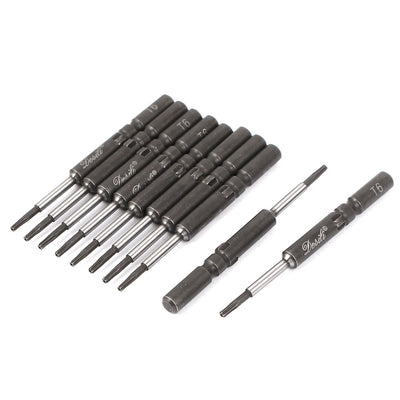 Harfington 1.5mm Star Head Round Shank T6 Torx Security Spanner Screwdriver Bits Gray