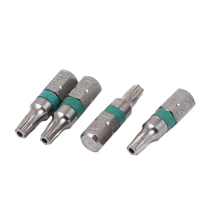 Harfington 25mm x 6.3mm TS20 Magnetic Torx Security Screwdriver Bit 4 Pcs