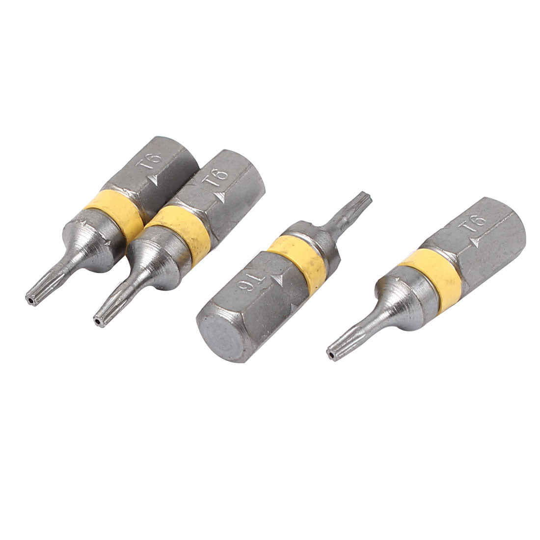 Harfington 4pcs T6 Head Magnetic Security Torx Screwdriver Bits 25mm Long