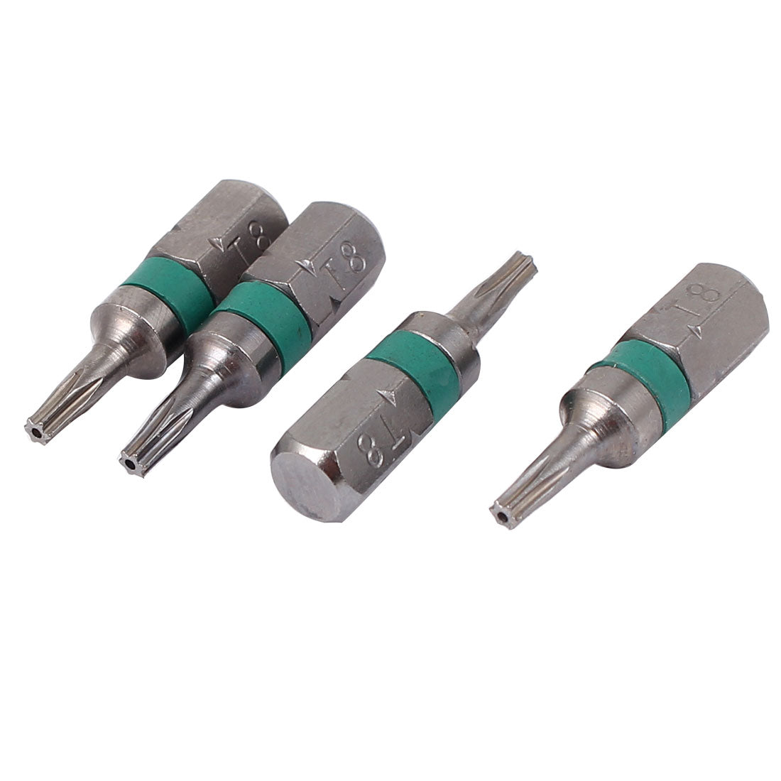 Harfington T8 Hex Shank Magnetic Torx Security Screwdriver Bit Gray 4pcs
