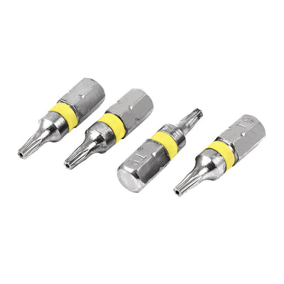 Harfington 6.3mm x 25mm T9 Electric Magnetic Torx Security Screwdriver Bits 4PCS