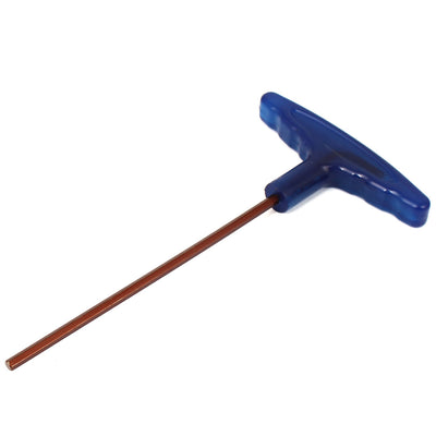 Harfington 180mm x 4mm Blue Plastic Wrapped Handle T Style Hex Key Wrench Hardware