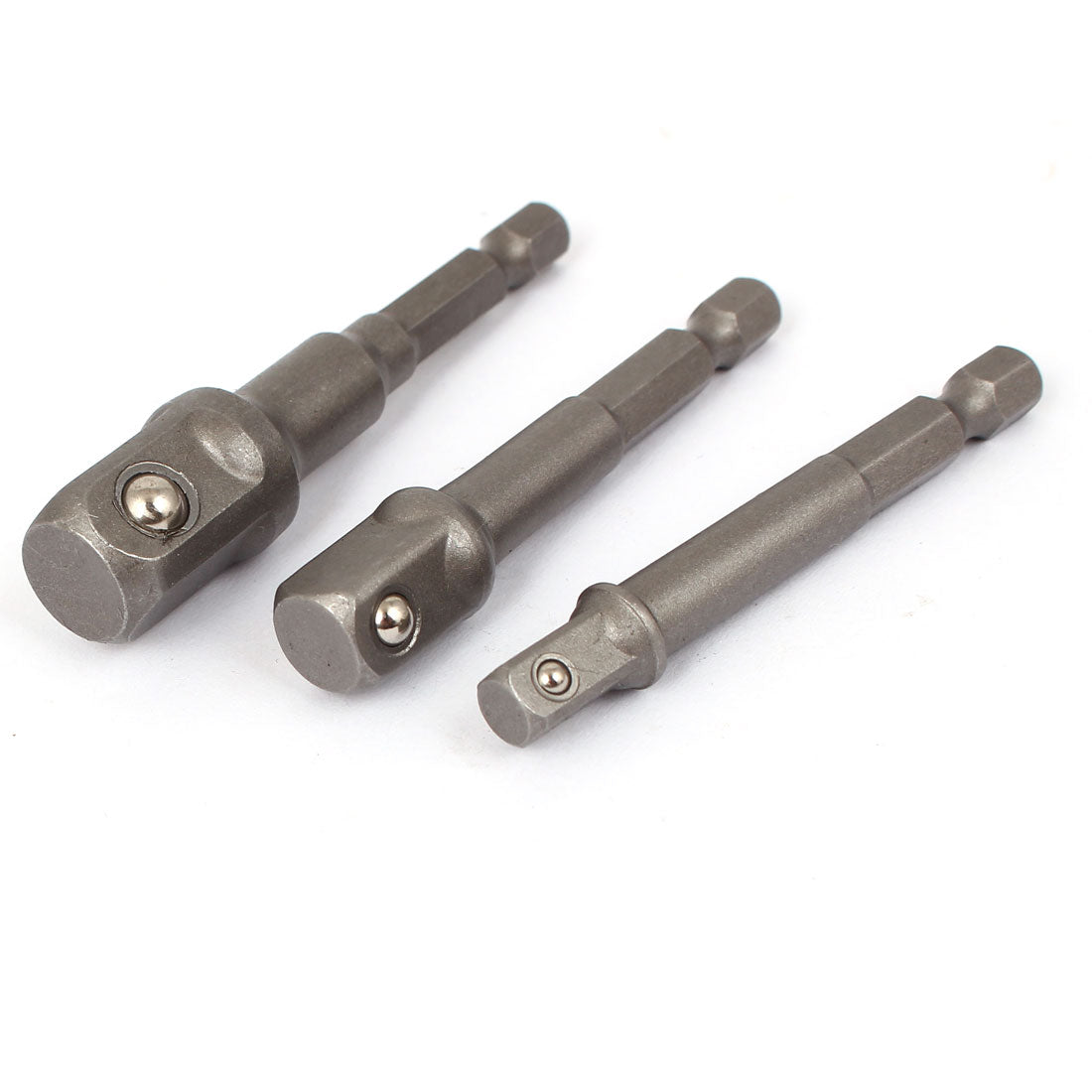 Harfington 3pcs Hex Shank Socket Bit Adapter for 1/4" 3/8" 1/2" Driver Drill Bits