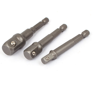 Harfington 3pcs Hex Shank Socket Bit Adapter for 1/4" 3/8" 1/2" Driver Drill Bits