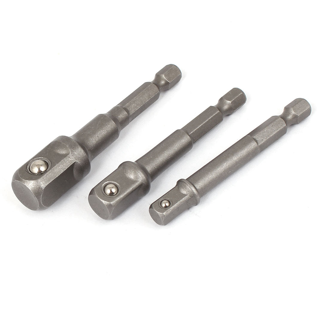 Harfington 3pcs Hex Shank Socket Bit Adapter for 1/4" 3/8" 1/2" Driver Drill Bits