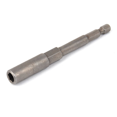 Harfington 1/4" Hexagon Shank 7mm Hex Socket Nut Driver Adapter Bit 100mm Long