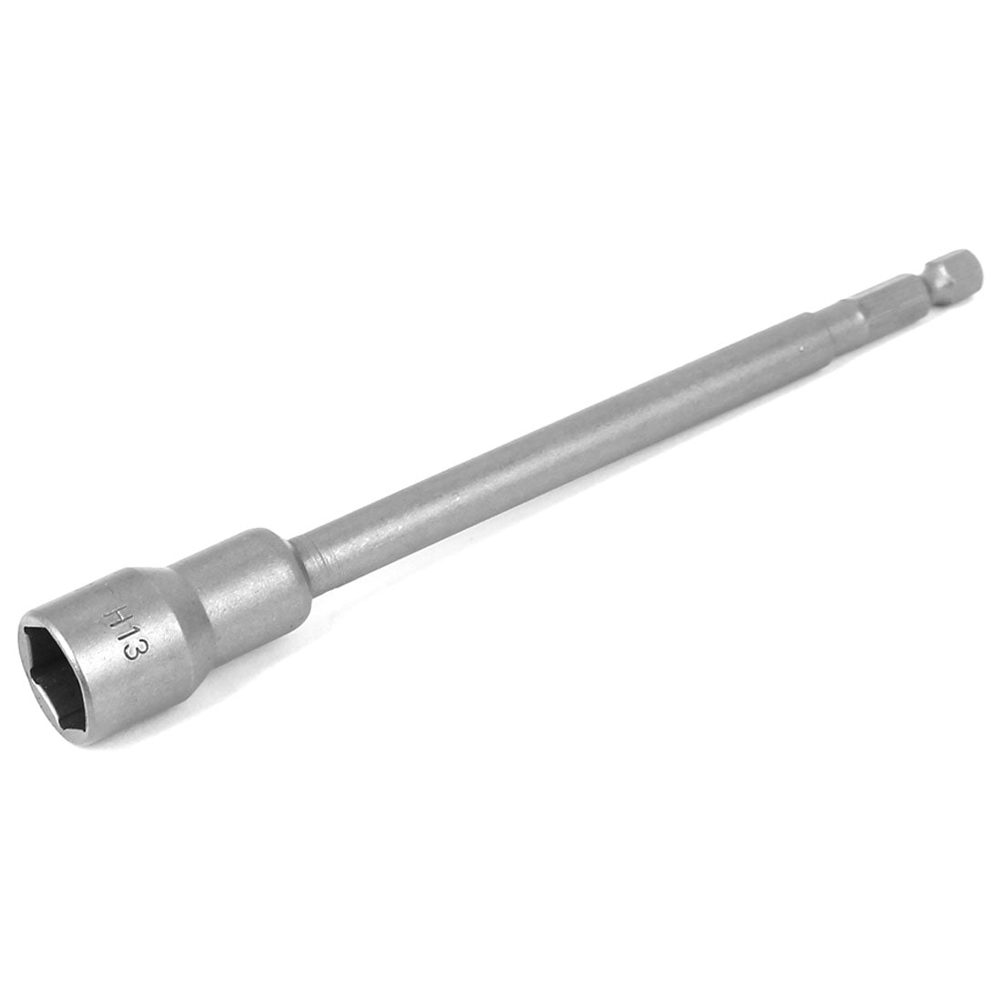 Harfington 1/4" Hex Shank 13mm Metal Socket Nut Setter Bit Gray 150mm Long