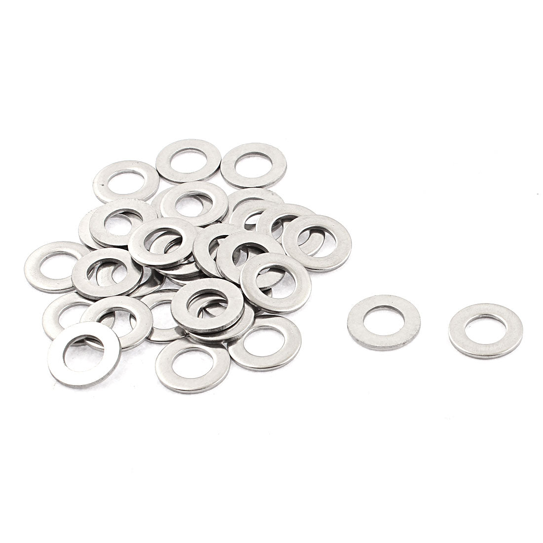 Harfington Screw Bolt M8 x 16mm x 1.6mm Stainless Steel Flat Pad Washer Gasket Silver Tone 32pcs