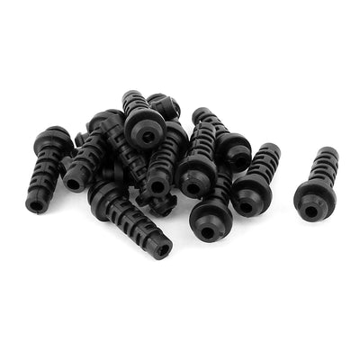 Harfington 15pcs 25.5mmx6mmx3mm Rubber Strain Relief Cord Boot Protector Cable Sleeve Hose for Cellphone Charger