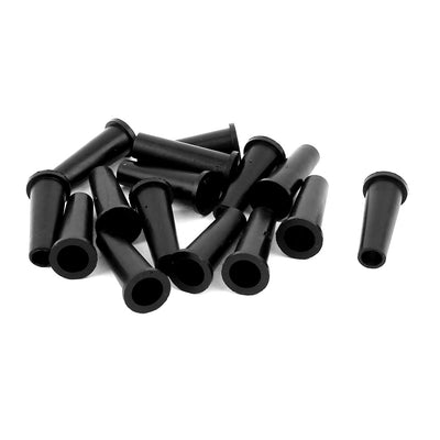 Harfington 15 Pcs 31mm x 9mm x 7.5mm Strain Relief Cord Boot Protector Cable Hose Black