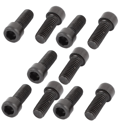 Harfington 10 Pcs M8 x 20 Alloy Steel Hex Bolt Socket Head Cap Machine Screws Black