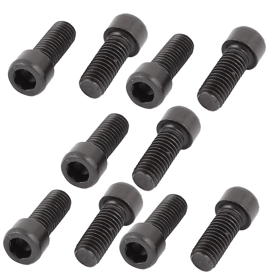 Harfington 10 Pcs M8 x 20 Alloy Steel Hex Bolt Socket Head Cap Machine Screws Black