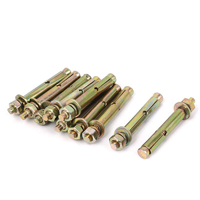 Harfington 8mmx60mm Metal Hex Nut Washer Concrete Sleeve s Expansion Bolts Screws 10pcs