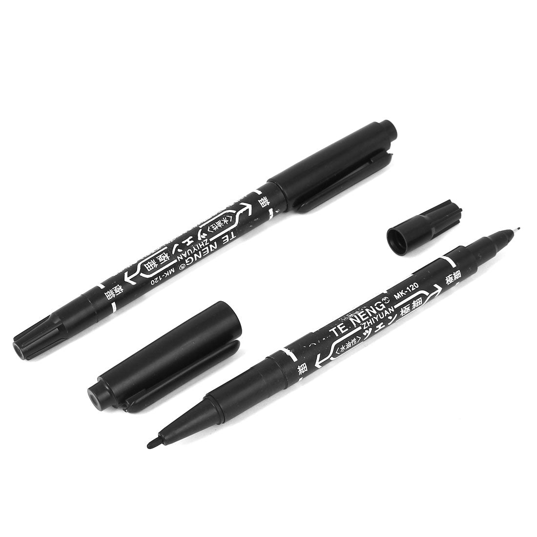Harfington 10pcs Double Marker Black Ink Waterproof Marking Pen for   Officers
