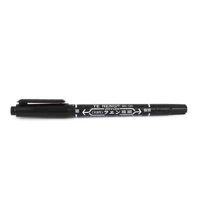 Harfington 10pcs Double Marker Black Ink Waterproof Marking Pen for   Officers