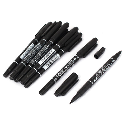 Harfington 10pcs Double Marker Black Ink Waterproof Marking Pen for   Officers