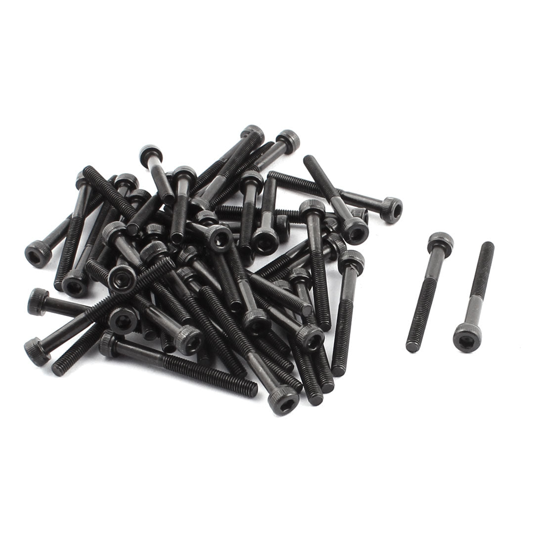 Harfington M3 x 30mm Metal Machine Bolt Hex Socket Head Cap Screws Black 50pcs