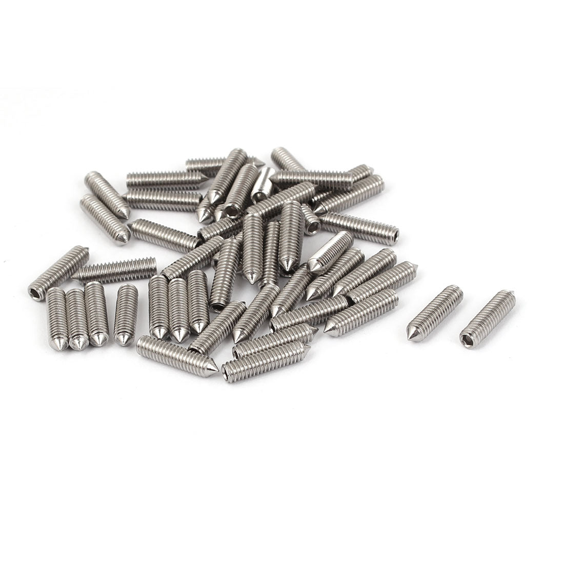 Harfington M4 x 16mm 304 Stainless Steel Hex Socket Cone Point Set Grub Screw Silver Tone 50 Pcs