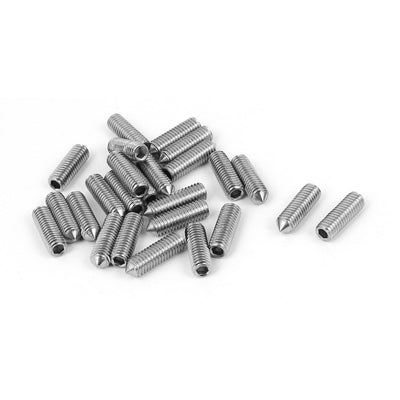 Harfington M5 x 16mm 304 Stainless Steel Cone Point Hex Socket Set Grub Screw 25 Pcs
