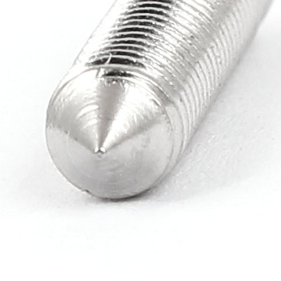 Harfington M5 x 25mm 304 Stainless Steel Cone Point Hex Socket Set Grub Screw Silver Tone 25 Pcs