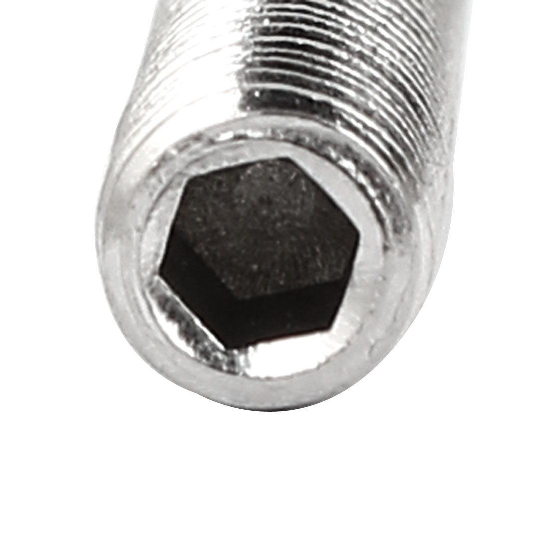 Harfington M5 x 25mm 304 Stainless Steel Cone Point Hex Socket Set Grub Screw Silver Tone 25 Pcs