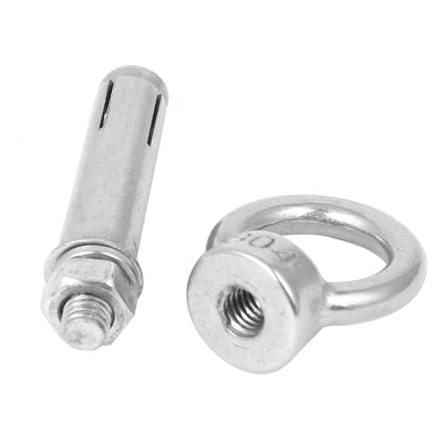 Harfington Wire Rope Rawl Style Expanding Shield Anchor Eye Bolts M6x50mm 2pcs