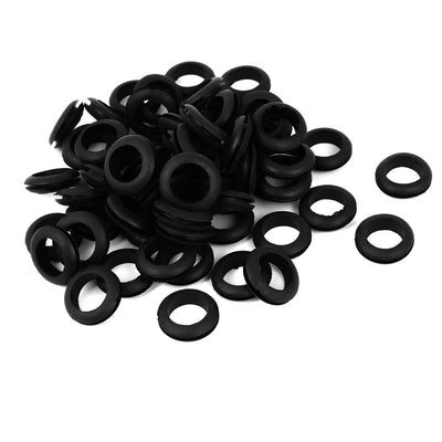 Harfington 18mm Inner Dia Rubber Ring Cable Wiring Grommets Gasket Black 70PCS