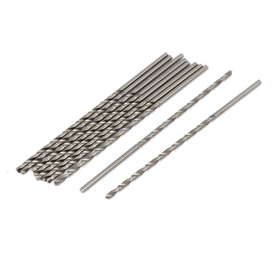 Harfington 85mm Long 2mm Dia HSS Straight Shank Twist Drill Drilling Bit Silver Tone 10pcs