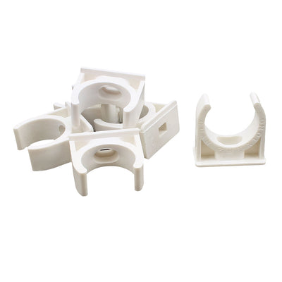 Harfington 6PCS 25mm Diameter White PVC Water Tube Pipe Hose Fitting Clamps Snap in Type Clips