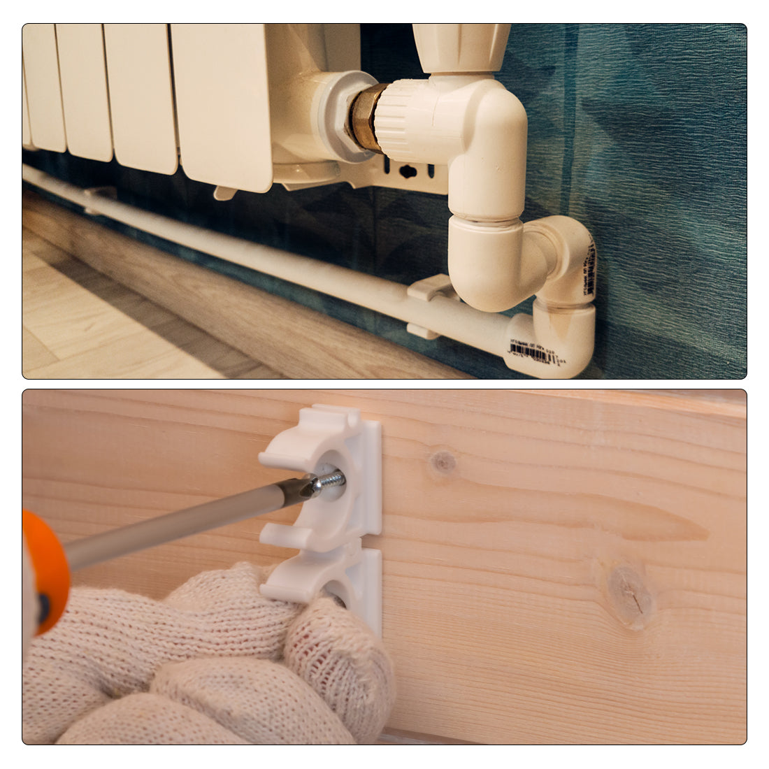 Harfington 12PCS 25mm Diameter White PVC Water Tube Pipe Hose Fitting Clamps Snap in Type Clips