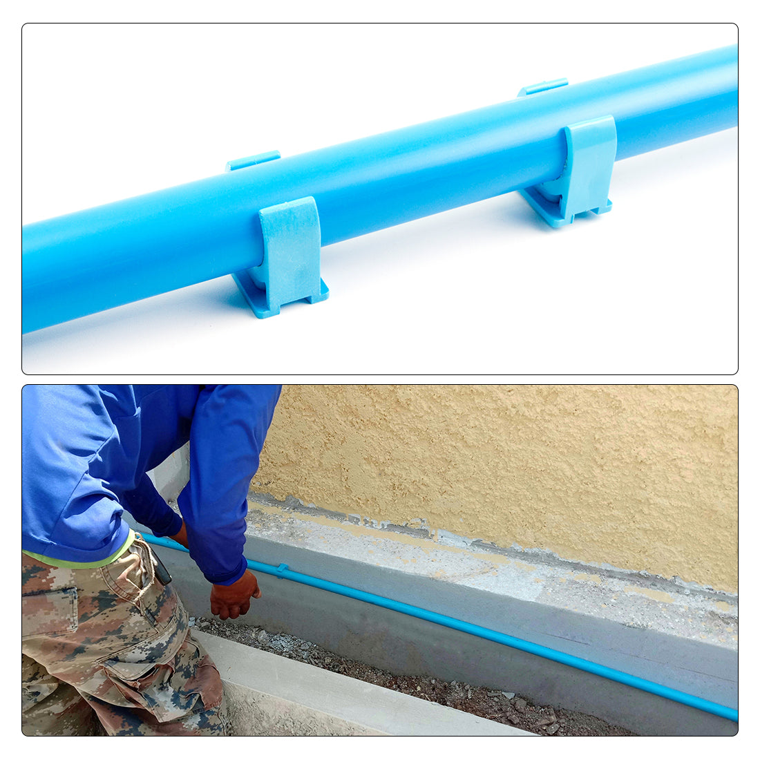 Harfington 12PCS 25mm Diameter White PVC Water Tube Pipe Hose Fitting Clamps Snap in Type Clips